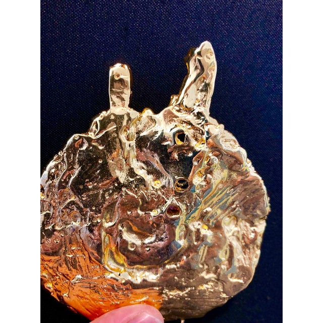 1960s Igael Tumarkin, Gold Gilt Bronze Sculpture Pendant Art Israeli Tumarkin Abstract Surrealist, c.1960s-1970s For Sale - Image 5 of 13