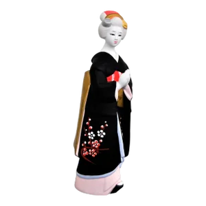 Authentic Japanese Bisque Bijinga Woman in Kimono Hakata Ningyo Figurine