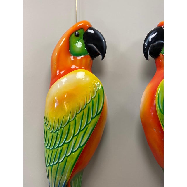 Chartreuse Macaws in Fiberglass & Epoxy, Italy, 1970s, Set of 2 For Sale - Image 8 of 18