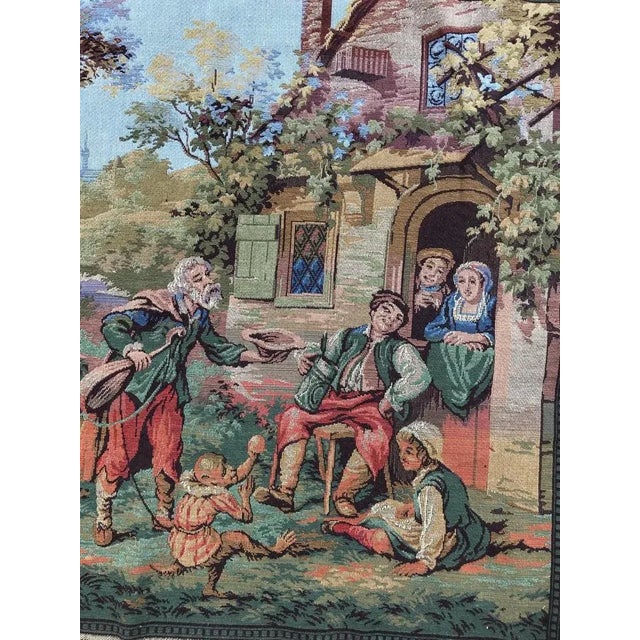Vintage Aubusson Style Jacquard Tapestry For Sale - Image 4 of 9