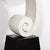 1980s Mid-Century Abstract Looped Ribbon Sculpture in White Marble on Pyramidal Base For Sale - Image 5 of 12
