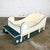 Vintage Sleigh-Style Dog Bed White With Blue Trim & Nail Head Design For Sale - Image 4 of 13