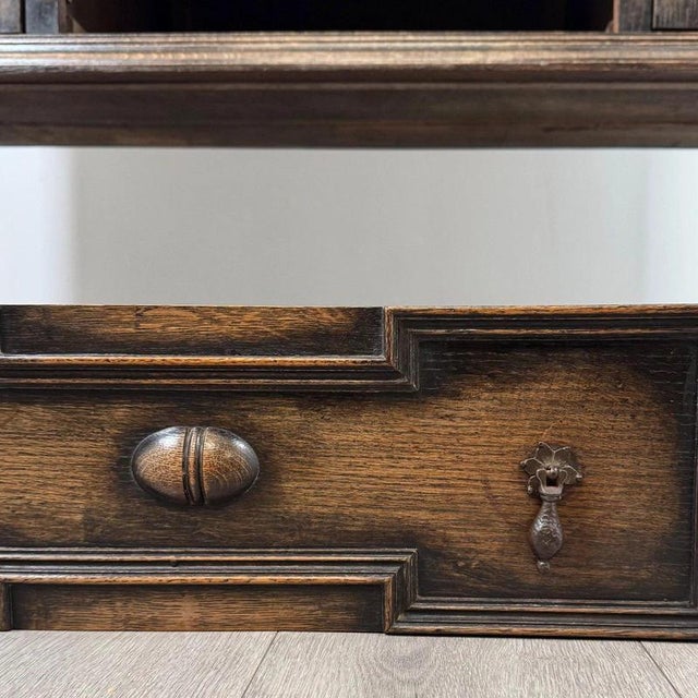 Antique Early 20th Century English Jacobean Revival Oak Dresser For Sale - Image 4 of 13