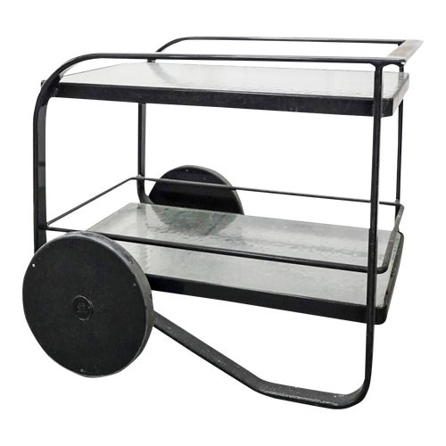 1980s Brown Jordan Quantum Serving Cart in Black
