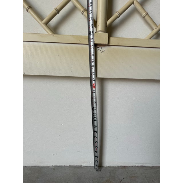 Cream Palm Beach Regency Faux - Bamboo Chippendale King Size Headboard For Sale - Image 8 of 12