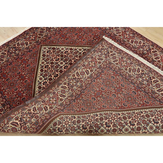 Fine Bidjar Rug 6’7” X 8’2” Ivory Wool Traditional Hand-Knotted Oriental Carpet For Sale - Image 14 of 15