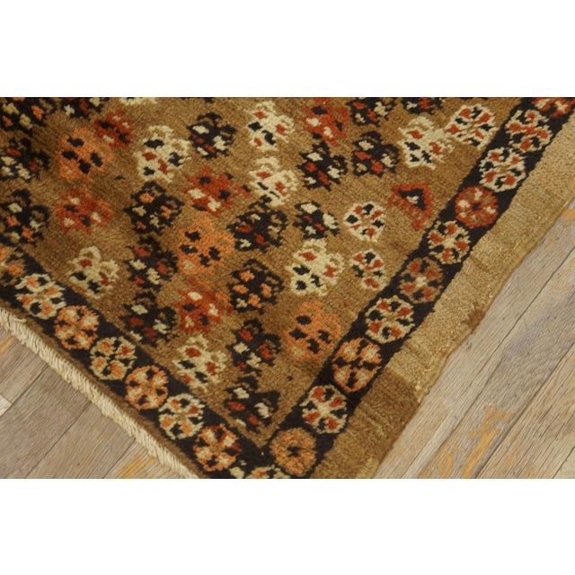 1890s Brown Geometric Tribal Antique n.w. Persian Bakshaiesh Rug 2'9" X 4'4" Handknotted Wool Carpet For Sale - Image 9 of 18
