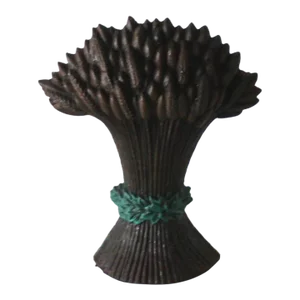 Vintage French Country Style Sheaf of Wheat Cast Iron Doorstop