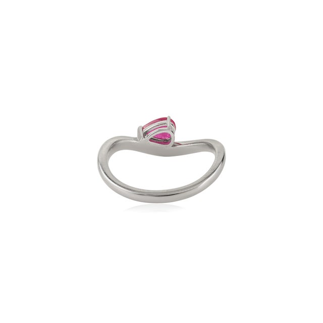Metal Handmade Pear Shaped Natural Ruby Wave Ring Size 5 in 14k Gold Christmas Gift For Sale - Image 7 of 14