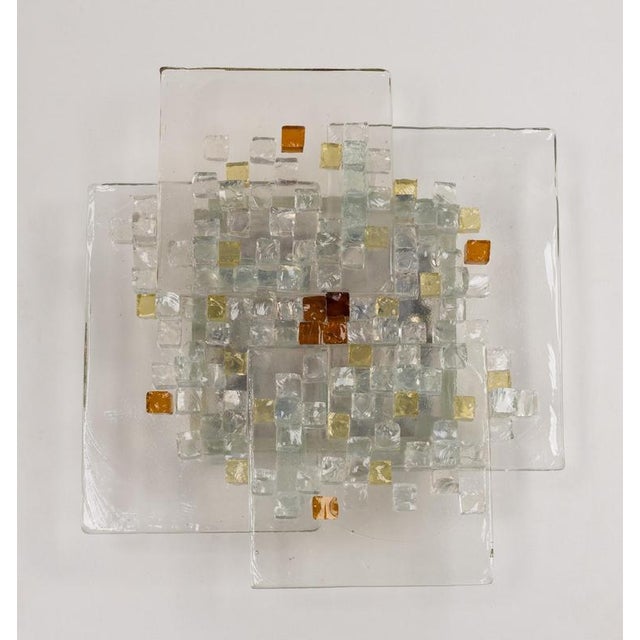 Mid-Century Brutalist Murano Glass Wall Sconce, Italy, 1970s For Sale - Image 3 of 16