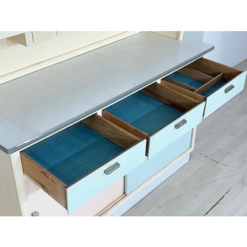 Blue Vintage Kitchen Cupboard, 1950s For Sale - Image 8 of 15