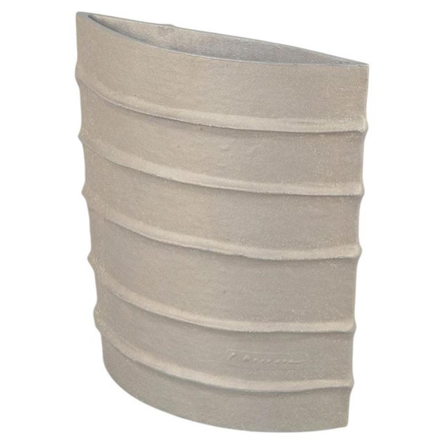Brutalist Aluminium Vase with Asymmetrical Form from Pascal Mourgue, 1980s For Sale - Image 6 of 6
