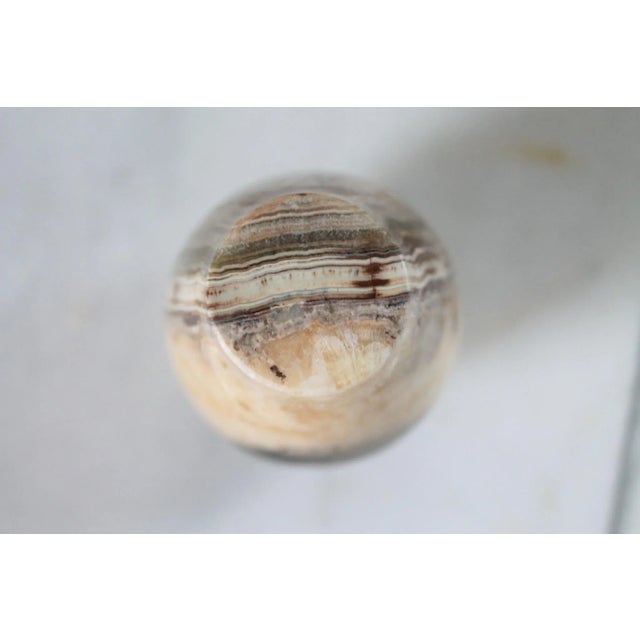 Beige Vintage Polished Stone Bud Vase For Sale - Image 8 of 8