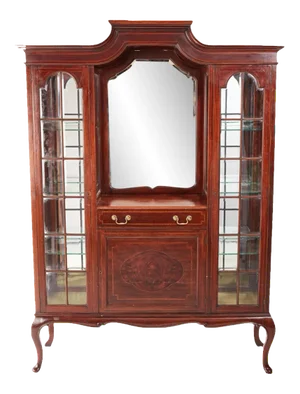 Antique Edwardian Inlaid Mahogany Display Cabinet from Maple & Co