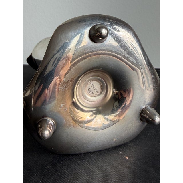 1960s Hans Jensen Danish Modern Calla Lily Silverplate Candlesticks, Pair For Sale - Image 5 of 5