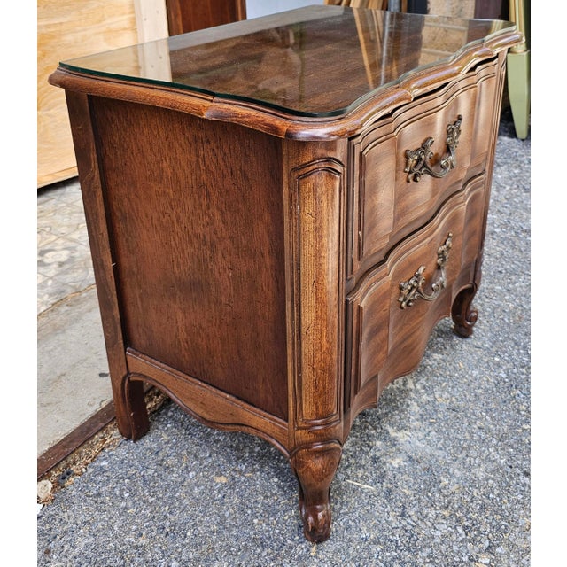1960s Thomasville Provincial Style Fruitwood Bedside Chest For Sale - Image 10 of 11