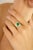 Vintage Style Cushion Cut Emerald Ring Size 6 18k Solid Gold For Sale In New York - Image 6 of 12