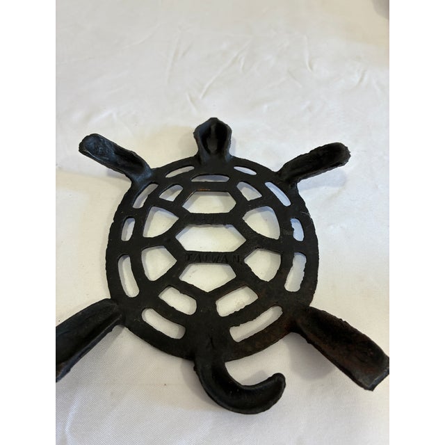 Black Vintage Cast Iron Sea Turtle Trivet For Sale - Image 8 of 8
