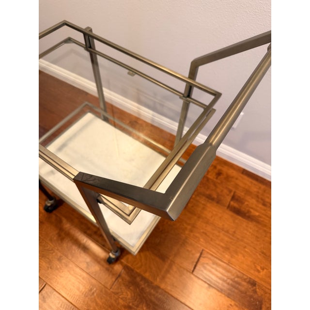 Gray Crate & Barrel Renee Bar Cart For Sale - Image 8 of 13