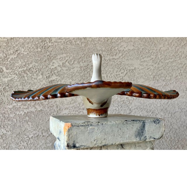 Circa 1980 Ken Edwards Collection “Open Winged Bird” High-Fired Pottery, Tonalá, Mexico For Sale - Image 10 of 12