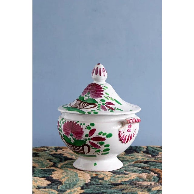 Basket of Flowers Tureen by Les Islettes Faience For Sale - Image 4 of 9