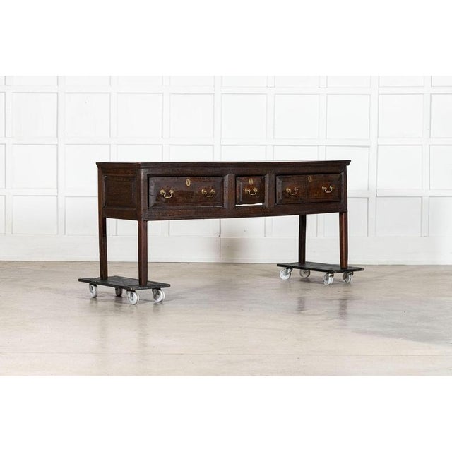 circa 1770 18thC English Oak Vernacular Dresser Base sku 2108 W176 x D47 x H73 cm Weight 45Kg