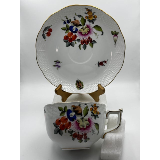 Herend Soup Cup & Saucer Set Fruits & Flowers (Bfr) # 700 by Herend For Sale - Image 10 of 10