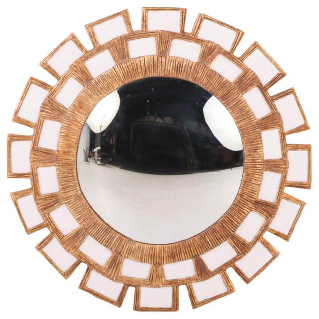 The textured white glass rectangles arranged in a two layer geometric design in the manner of Vautrin's "Mazarin" style....