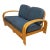 Restored, Vintage Two-Seater Rattan Settee, 1950s For Sale
