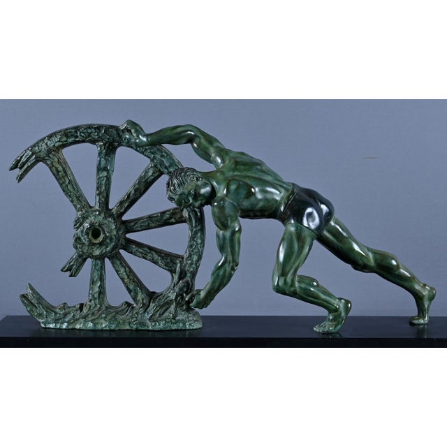 Art Deco Allegory of Strength, 1940, Bronze For Sale - Image 4 of 16