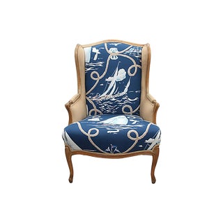 French Regatta Wingback Chair For Sale
