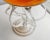Vintage Krosno Jozefina Poland Jellyfish Pedestal (orange glass) About 10” tall, and 7.5” in diameter