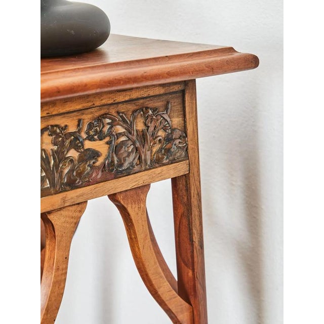 Wood Art Nouveau Carved Pedestal with Swans For Sale - Image 7 of 8