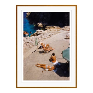 Toni Frissell 'Capri Sun Loungers' Archival Pigment Print Framed in Brown For Sale