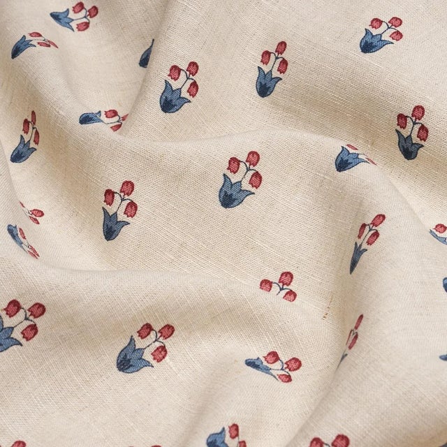 Schumacher Schumacher Moira Hand Print Fabric In Cerise & Ink For Sale - Image 4 of 4
