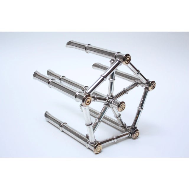 Mid 20th Century Faux-Bamboo Chrome Six-Candle Holder For Sale - Image 5 of 10