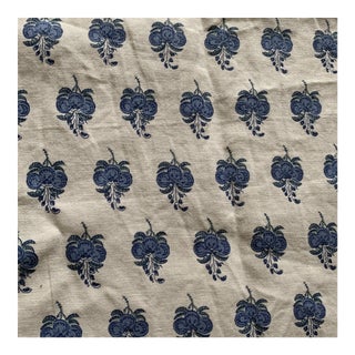 Raoul Textile Blue and White Pasha Linen Fabric- 3/4 Yards For Sale
