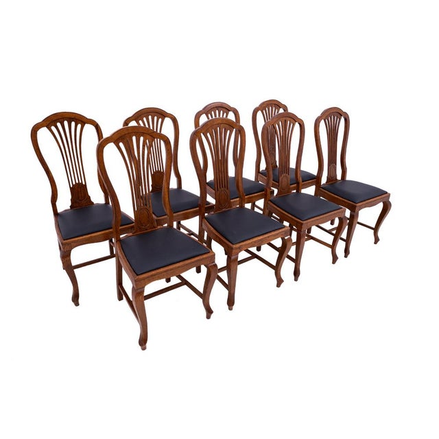 Large 19th Century Extendable Table with Chairs, France, 1890, Set of 9 For Sale - Image 3 of 18