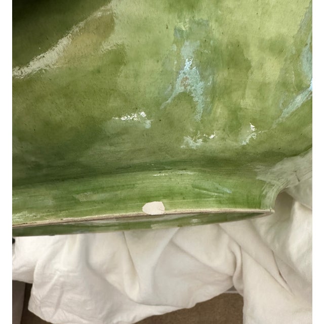 Ceramic Vintage Bordalo Pinheiro Large Green Cabbage Serving Bowl For Sale - Image 7 of 9