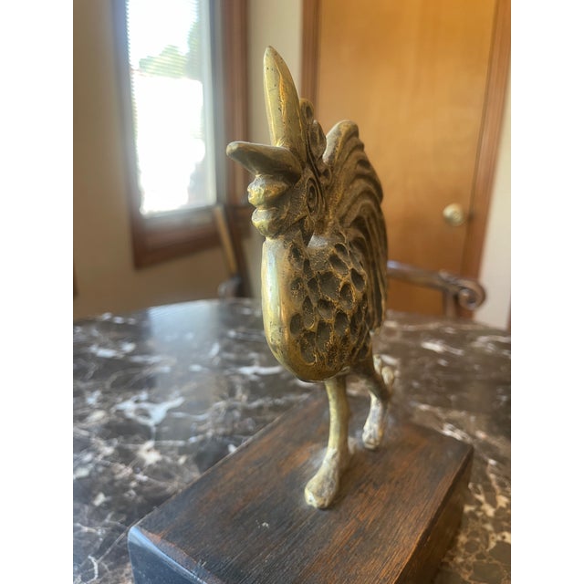 Contemporary Contemporary Rooster Sculpture in Brass For Sale - Image 3 of 8