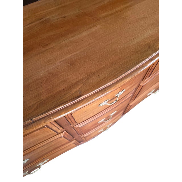 1990s Ethan Allen Legacy Maple 9 Drawer Triple Dresser French Country Chest Sideboard For Sale - Image 16 of 18