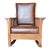 Handsome larger scale rocker with nice leather upholstery that was done when the chair was professionally refinished....