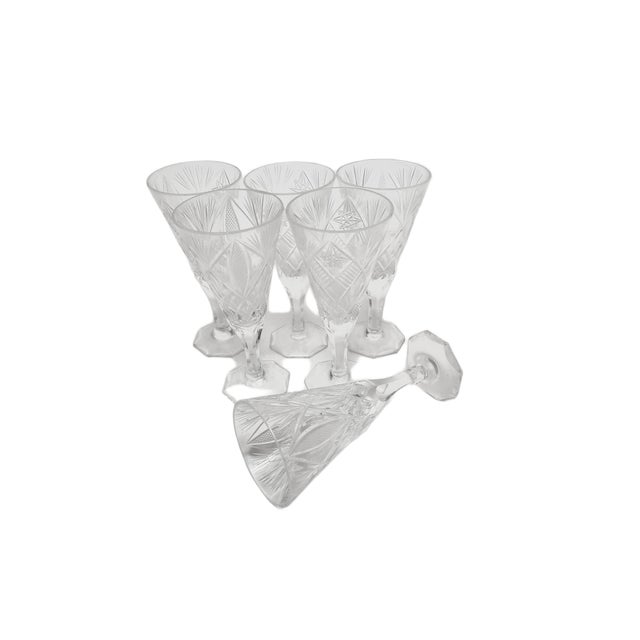 Art Deco Polish Champagne Glasses, 1900s, Set of 6 For Sale - Image 8 of 14