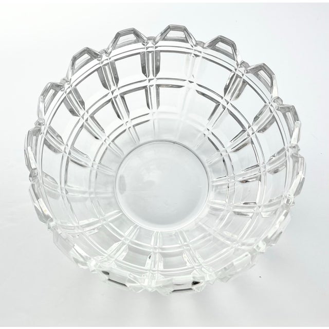 Contemporary Geometric Large Crystal Serving Centerpiece Decorative Bowl For Sale - Image 4 of 5