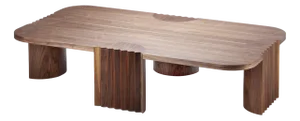 Contemporary Modern European Caravel Low Coffee Table in Walnut by Collector