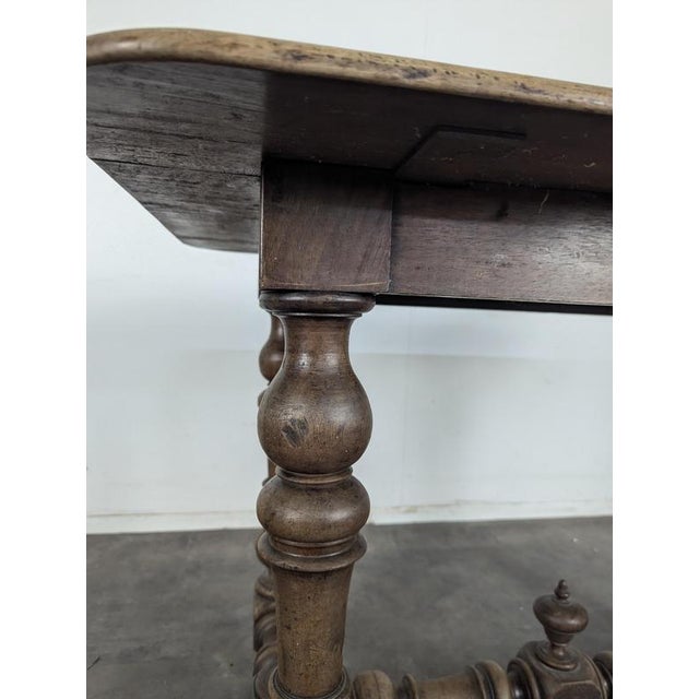 Louis XIII Oak Table with Baluster Legs and H-Shaped Stretcher For Sale - Image 6 of 8