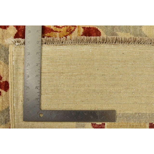 Suzani Rug 6’7” X 7’9” Beige Wool Hand-Knotted Oriental Carpet For Sale - Image 12 of 12