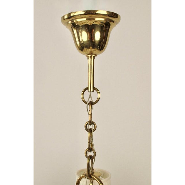Vintage Pendant Light in Brass with Silk Shades by Josef Frank, 1955 For Sale - Image 6 of 17