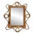 1960s Italian Riviera Style Burnt Bamboo Rattan Wall Mirror With Scalloped Frame For Sale