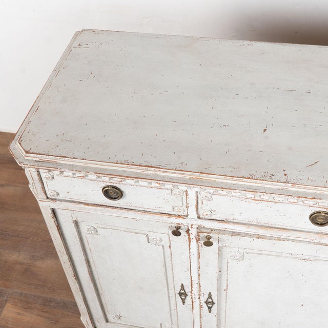 Mid 19th Century 19th Century Swedish Gray Painted Gustavian Pine Sideboard Buffet For Sale - Image 5 of 13